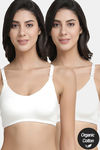 InnerSense Organic Anti Microbial Soft Nursing Bra (Pack Of 2) - White — thumbnail 1